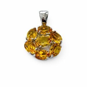 Citrine Sterling Silver Pendant New